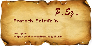 Pratsch Szirén névjegykártya
